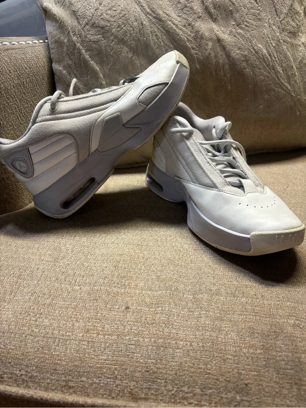 Jordan Women's Athletic Sneakers in Light Gray and White